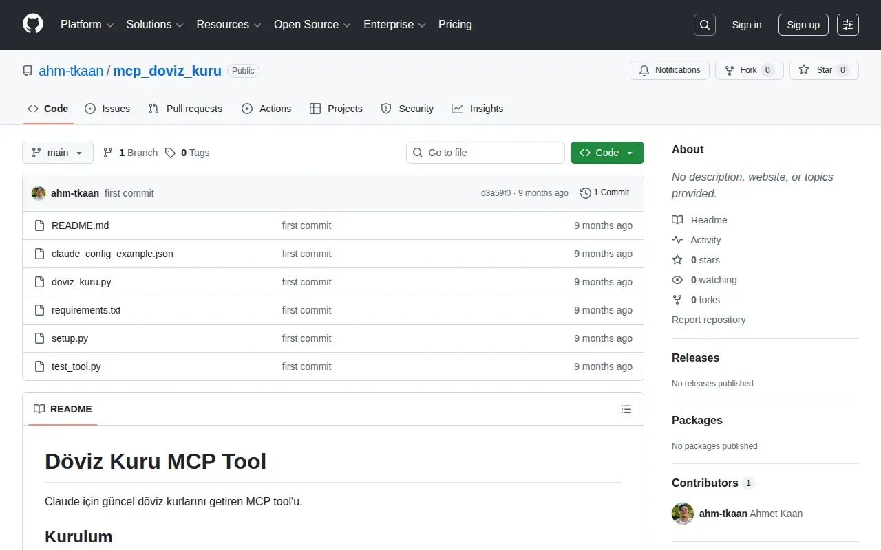 MCP Döviz Kuru Tool